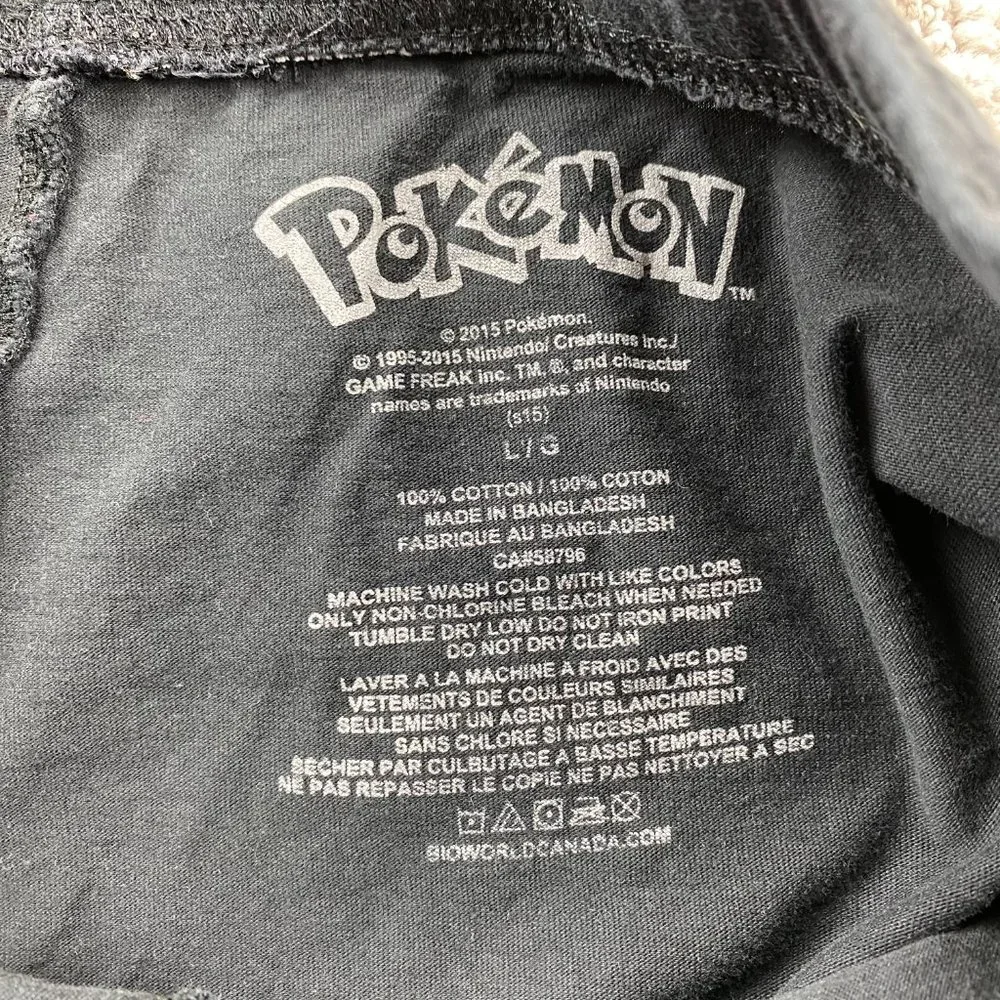 Pokémon Pikachu Pants Men Large L Black Pajama Sleep Lounge Wear Casual Mens - Picture 3 of 14